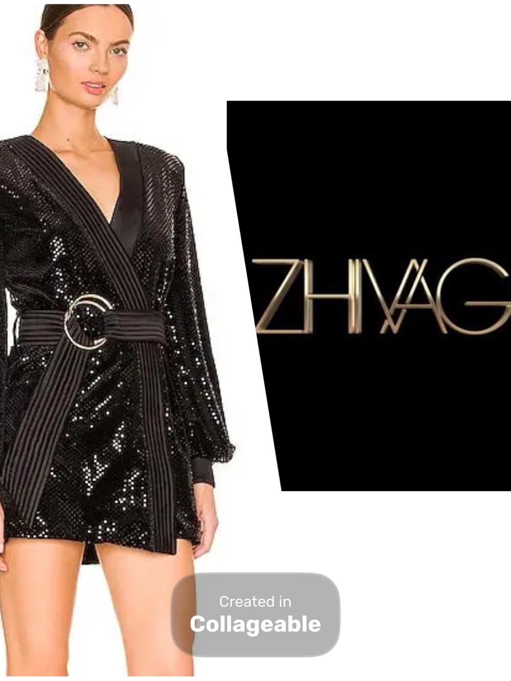 ‼️WOW‼️Zhivago Sequin Wrap Mini Dress - Black🖤NWT‼️